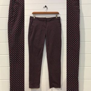 Tommy Hilfiger Geometric Patterned Slim Fit Straight Leg Trousers Slacks
